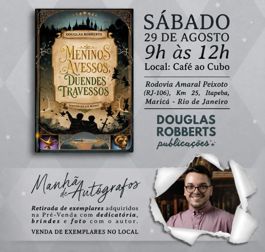Douglas Robberts lança livro de fantasia sobre diversidade e coragem em Maricá